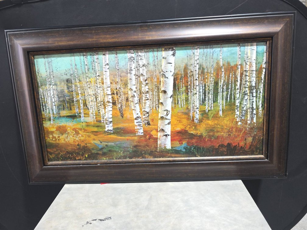 Framed Print of Aspen Forest Scene, Wall Hanging, 44 x 26 Inches