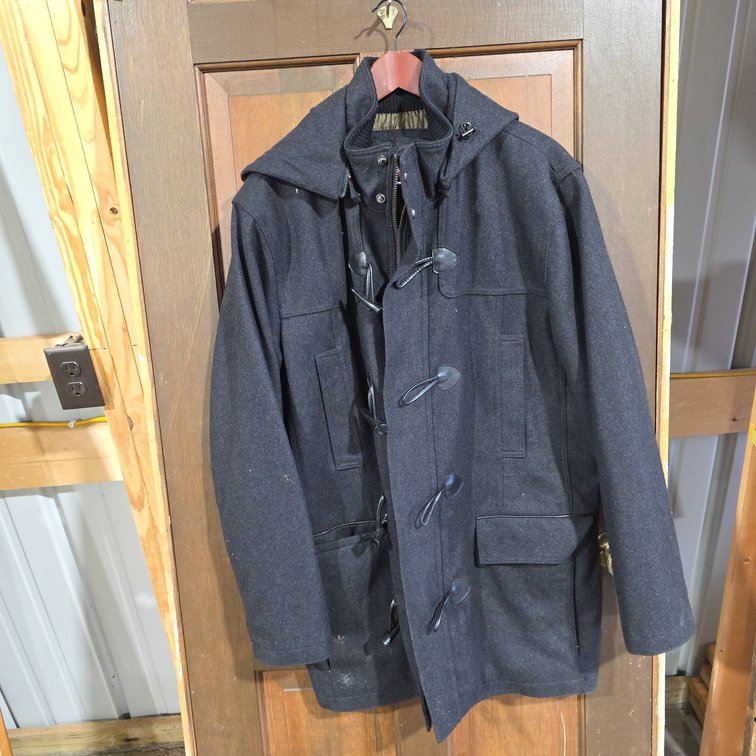 Marc New York by Andrew Marc Large Hooded Toggle Wool Blend Coat with Zipper and Pockets