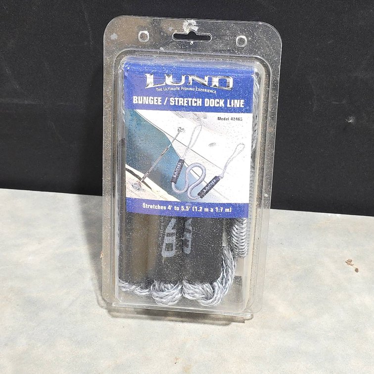 Lund Bungee Stretch Dock Line Model 42463, 2 Lines, Stretches 4' to 5.5', Floats