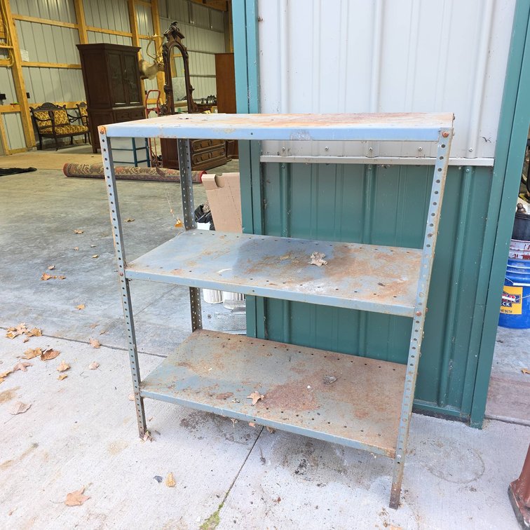 Three-Shelf Industrial Metal Storage Rack with Adjustable Shelves, 36"x18"x44", Heavy Duty Construction