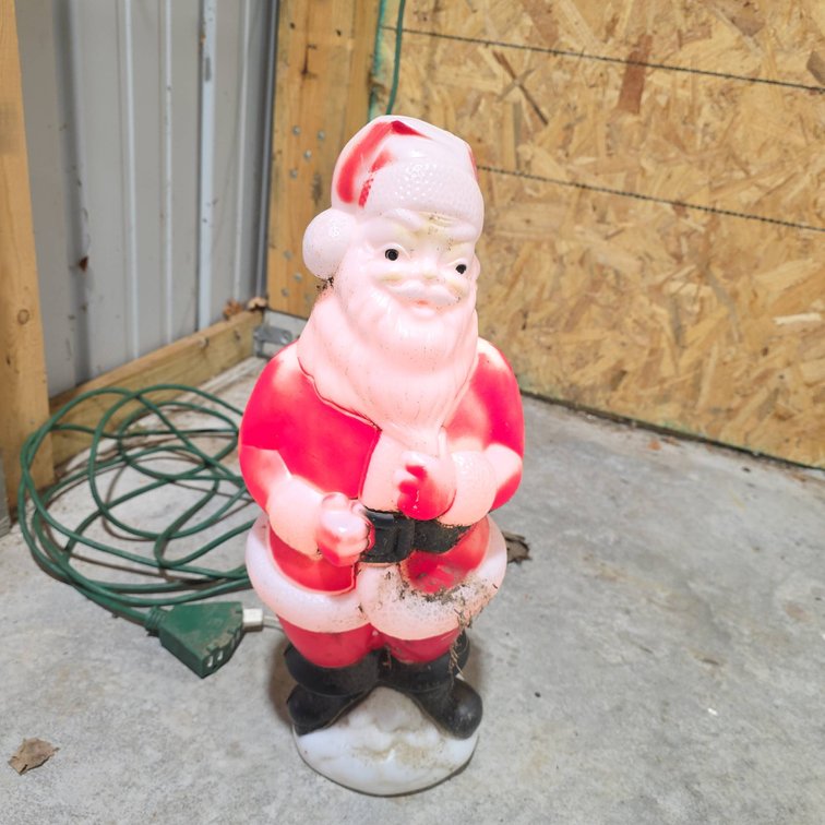 Carolina Enterprises 1973 Santa Claus Light-Up Blow Mold Figure, 21" Tall, Works, Loose Bulb