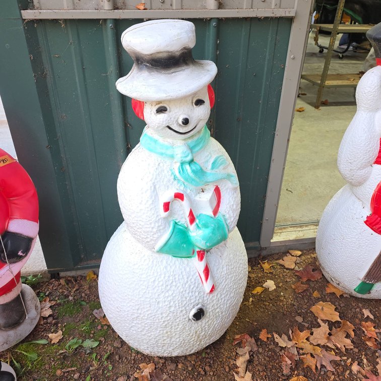 Union Products 40" Tall Snowman Blow Mold Decoration with Candy Cane and Top Hat