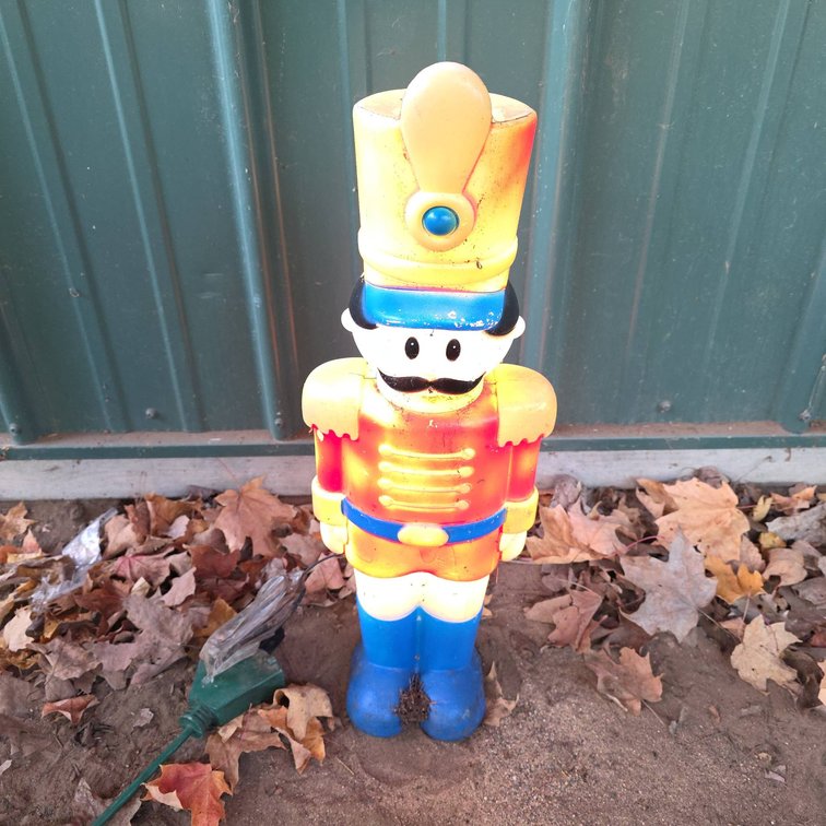 23" Tall Plastic Toy Soldier Lighted Outdoor Decoration with Functional Light Bulb