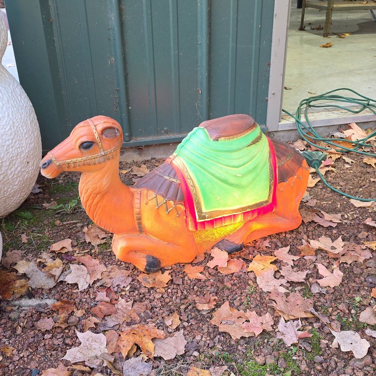 Empire 17" Tall Plastic Camel Nativity Blow Mold Yard Decoration With Bridle and Colorful Saddle