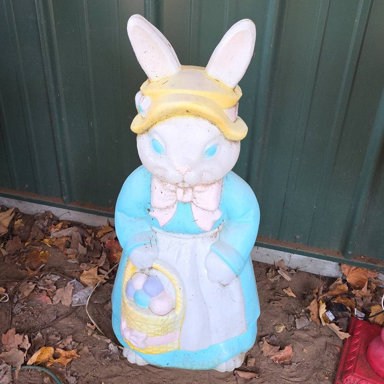 Empire Plastics Easter Bunny Girl Lighted Blow Mold Yard Decoration, 34" Tall, Made in USA