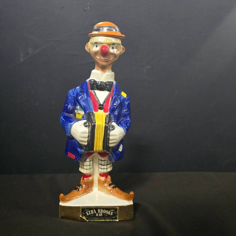 Ezra Brooks 1971 Clown Decanter Heritage China R.H.-23 14" Tall