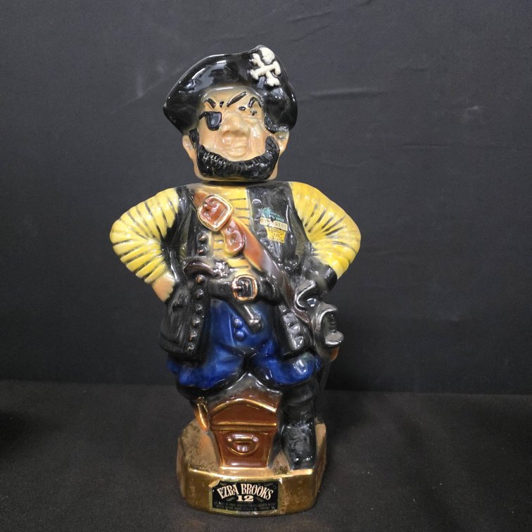 Ezra Brooks Pirate Decanter by Heritage China, 1971, Hand-Painted Ceramic