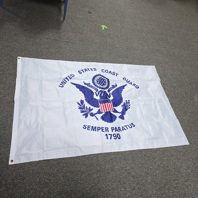United States Coast Guard Flag, Semper Paratus 1790, Reversible, Eagle Emblem