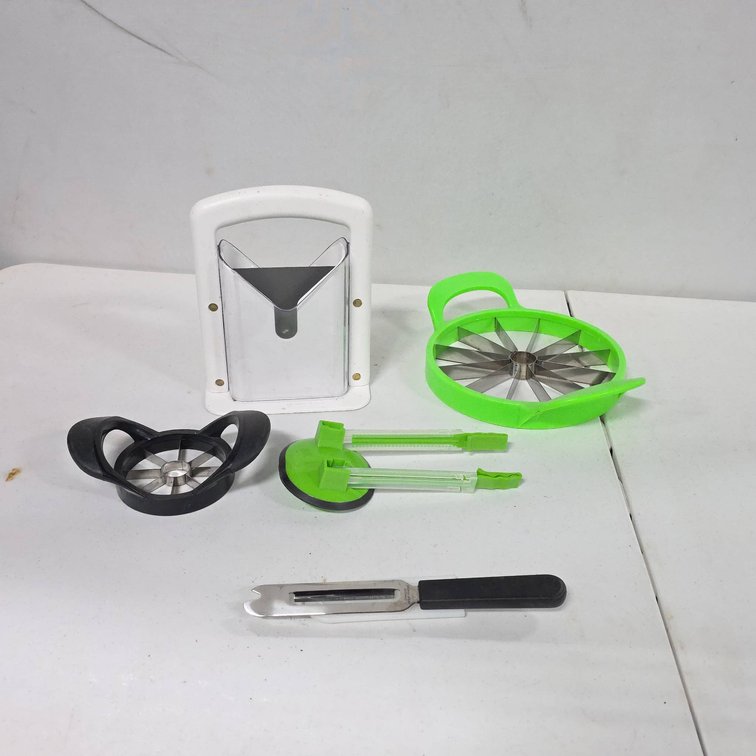 Stainless Steel Fruit and Vegetable Preparation Tools, Slicers, and Peelers, 5-Piece Set