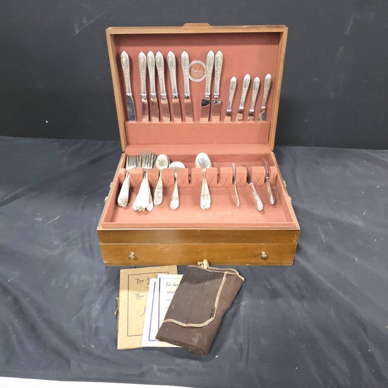 S. Kirk & Son Approximately 47-Piece Sterling Silverware Set with Nakens Tarnish Proof Chest