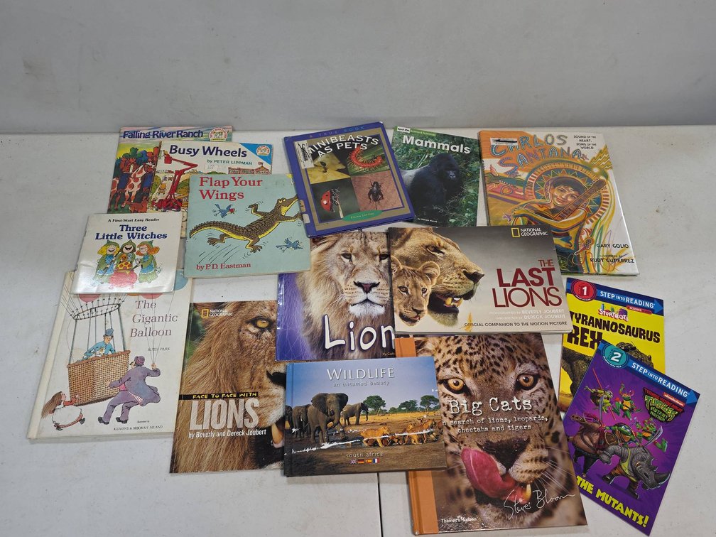 Children's Illustrated Book Lot Including Step Into Reading, Big Cats, Wildlife of South Africa, Mammals