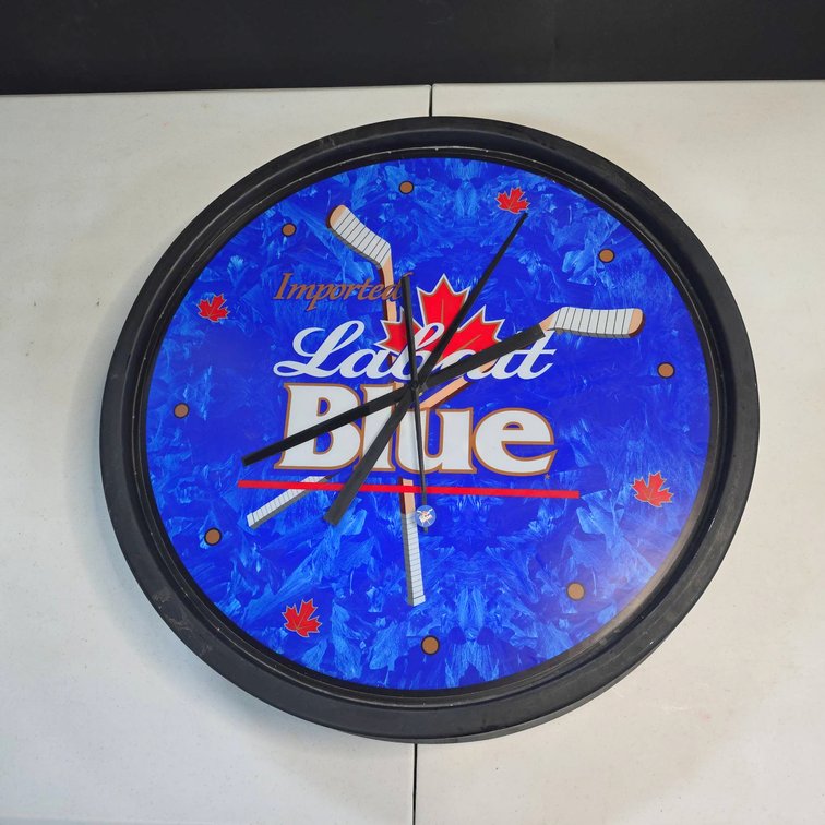 Labatt Blue Wall Clock, Battery Operated With Burnt Out Built-In Light