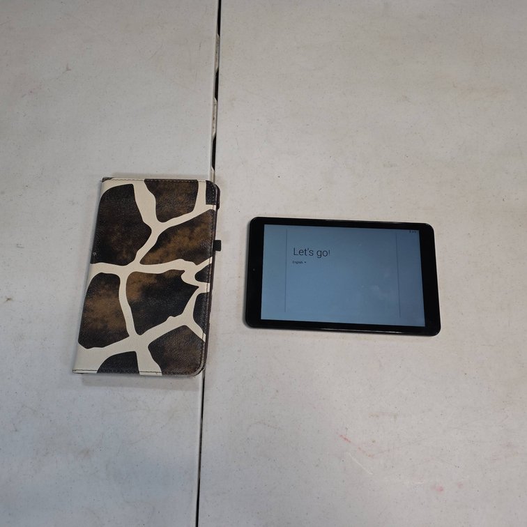 Samsung Galaxy Tab A Tablet with Animal Print Rotating Case, Factory Reset and Ready for Setup