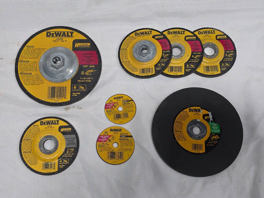 New Unused DeWalt Metal Grinding and Cutting Wheels Assorted Types and Sizes