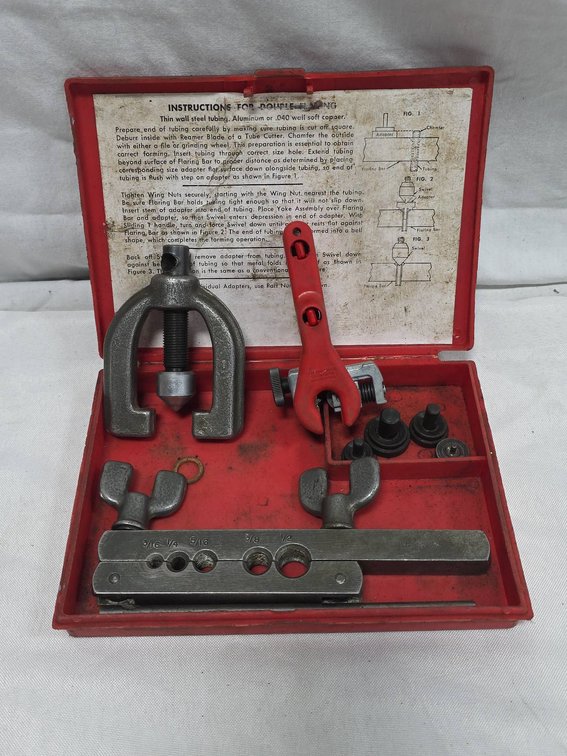 45° Double Flare Kit With Snap-On Cutter and Accessories in Red Metal Case