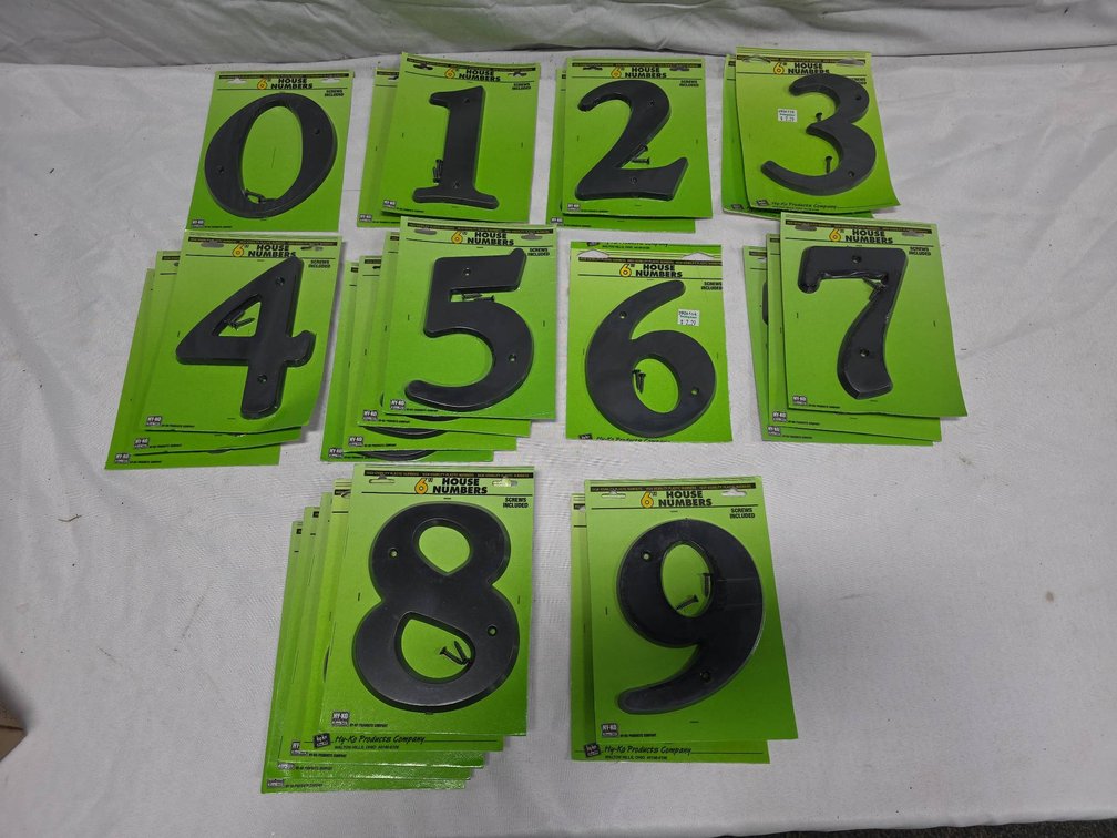 Hy-Ko 6-Inch High Visibility Plastic House Number Screws Included, Multiple Quantities Per Digit