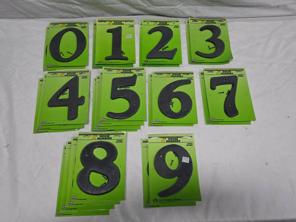 Hy-Ko 6-in High Visibility Plastic House Numbers, Screws Included, NIB, Multiple Quantities Each