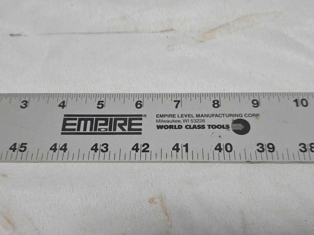 Empire 4 Ft Aluminum Straight Edge Ruler, Model 4004, With Inch Markings