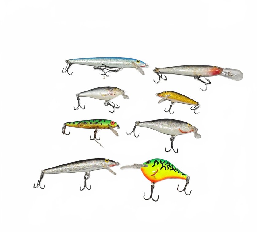 Rapala Lure Lot, 8 Assorted Fishing Lures | Inc, Crankbaits and Minnow Styles