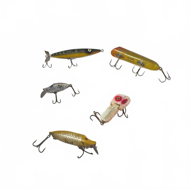 Heddon Lot of 5 Fishing Lures | Inc, Dying Flutter, Lucky 13, River Runt, Stingaree