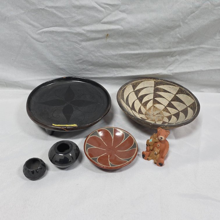 Southwest Pottery Group | Inc, Blackware, Signed Pieces, Figurine, Bowls, Small Vessels