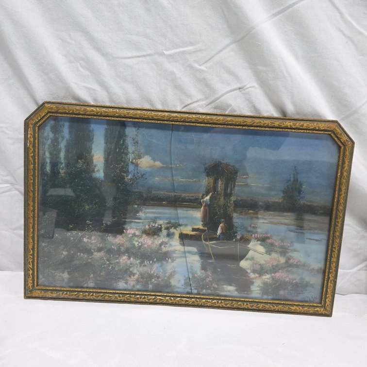 Taber Prang Art Company Framed Print, "A Lonely Shrine," OMAN, 19"x 12", Ornate Gold Frame