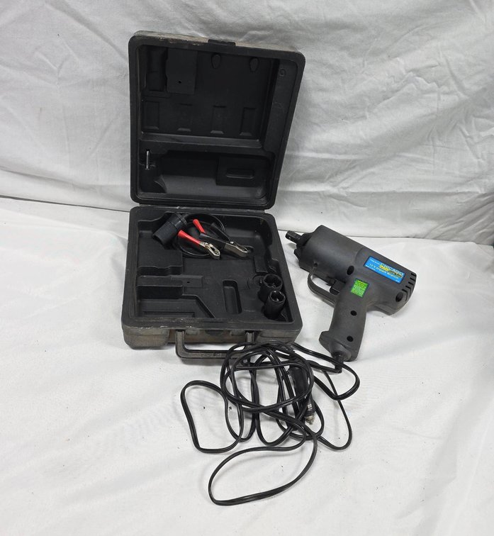 Chicago Electric Power Tools 12V Impact Wrench With Case, Sockets, and Power Cords