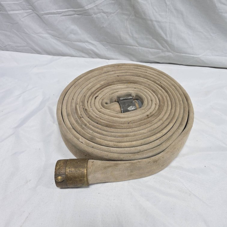Canvas Fire Hose with Brass and Metal Couplings