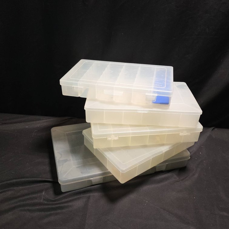 Plastic Storage Boxes, Plano and Flambeau Brands, Lot of 5