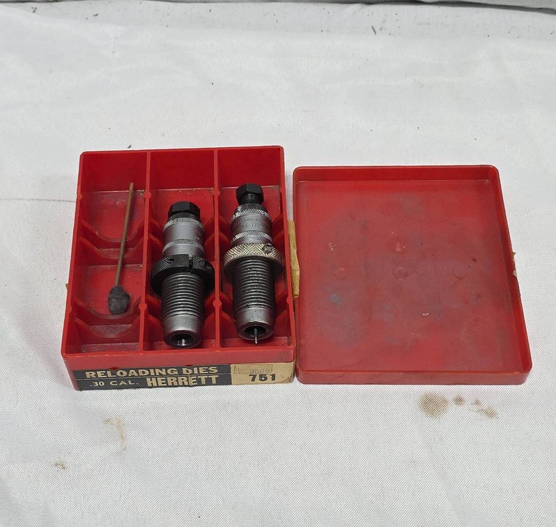 Pacific Durachrome Reloading Dies .30 Cal. Herrett Set With Cleaning Tool