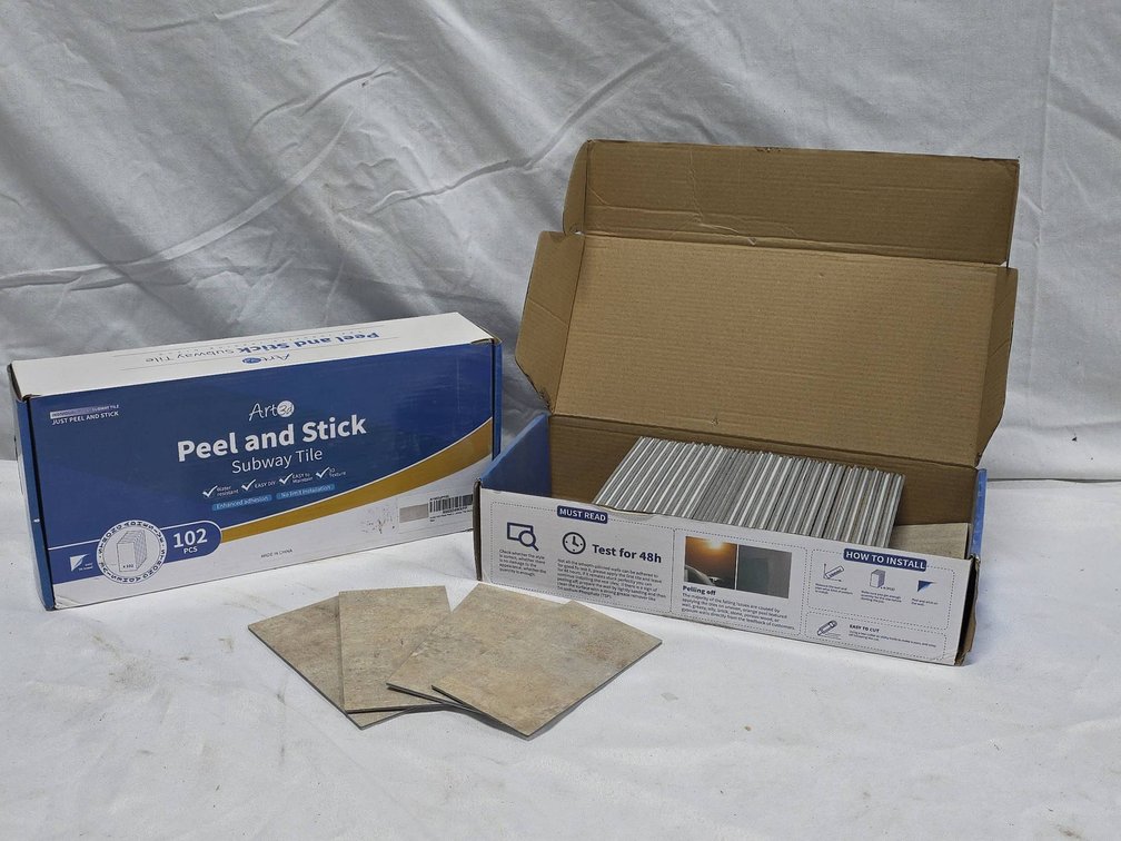 Art3d Peel and Stick Subway Tile, Stone Beige, Full Box of 102 Plus Partial