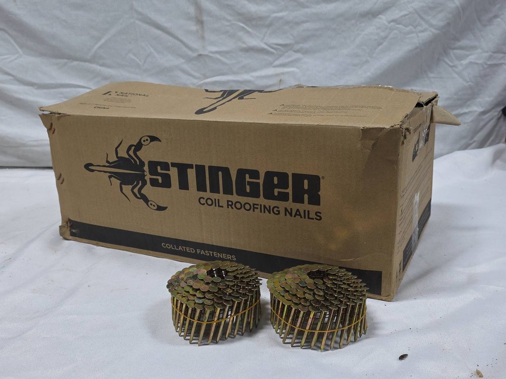 Stinger Coil Roofing Nails, 1-3/4 in. x .120, Electro Galvanized, Full Box