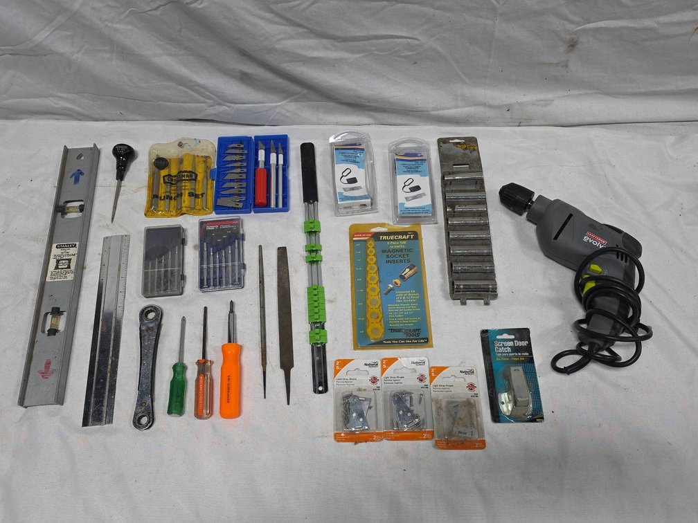 Mega Value Tool Lot With Tested Craftsman Evolv Drill, Stanley, Craftsman, Nicholson, Hand Tools & Hardware