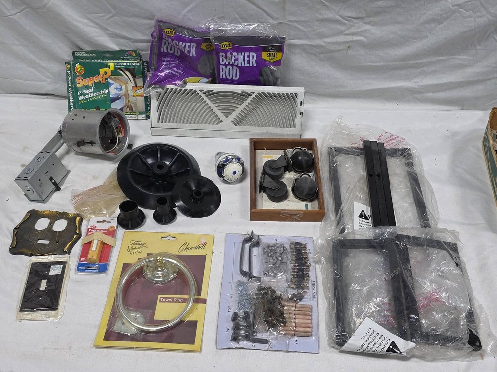 Dr Mike Combo Lot Including Casters, Hardware Set, Build-It-Yourself Furniture Metal Parts,etc