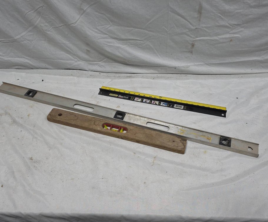Two Levels Including 48-Inch Aluminum, and Stanley MaxStick Ruler