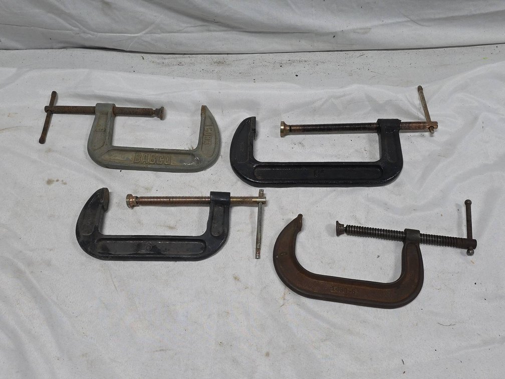 4 C-Clamps Including 3 Babco 6-Inch and 1 8-Inch Heavy Duty Metal Clamp