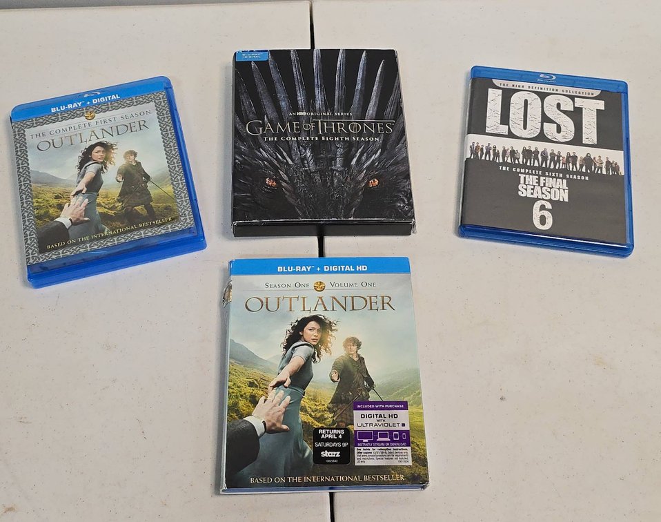 Blu-ray TV Series Lot: Outlander S1 Vol 1 & 2, Lost Final Season, Game of Thrones S8