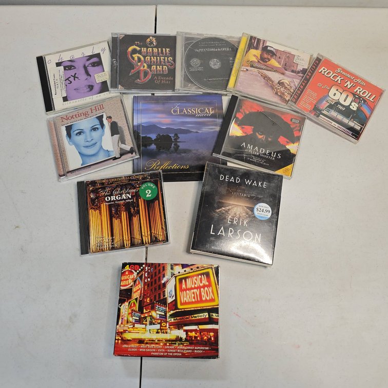 11 Audiobooks and Music CDs Including Dead Wake, Musical Variety Box Set, Notting Hill