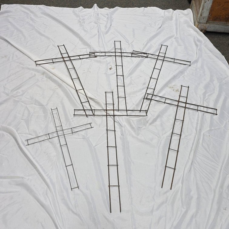 (6) Metal Cross Wreath Forms, Includes (1) 16.5"x24" and (5) 19"x 36" Decorative Frames