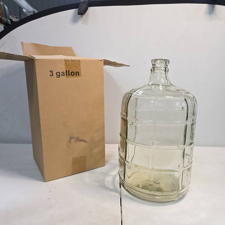 3 Gallon Clear Glass Wine Jug with Grid Pattern