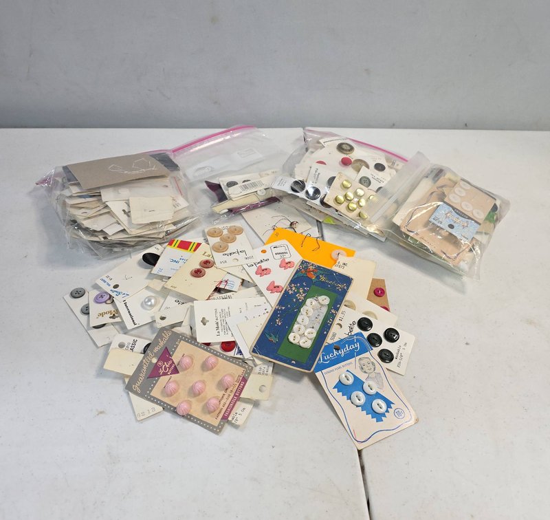 Large Assortment of Carded Buttons Including La Mode, La Petite, Sew-Ology, Luckyday, etc
