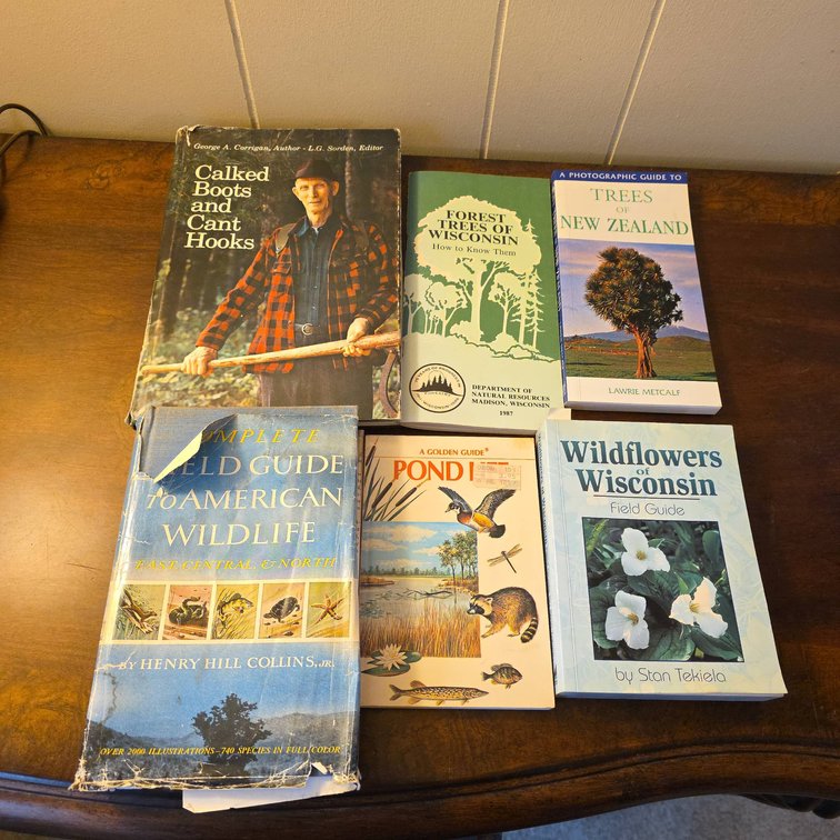 6 Books on Forestry, Wildlife, and Regional Flora Including Wisconsin and New Zealand Guides