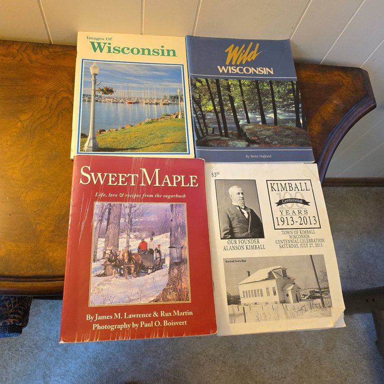4 Books on Wisconsin Scenery, Kimball Centennial, and Maple Sugaring with Photos