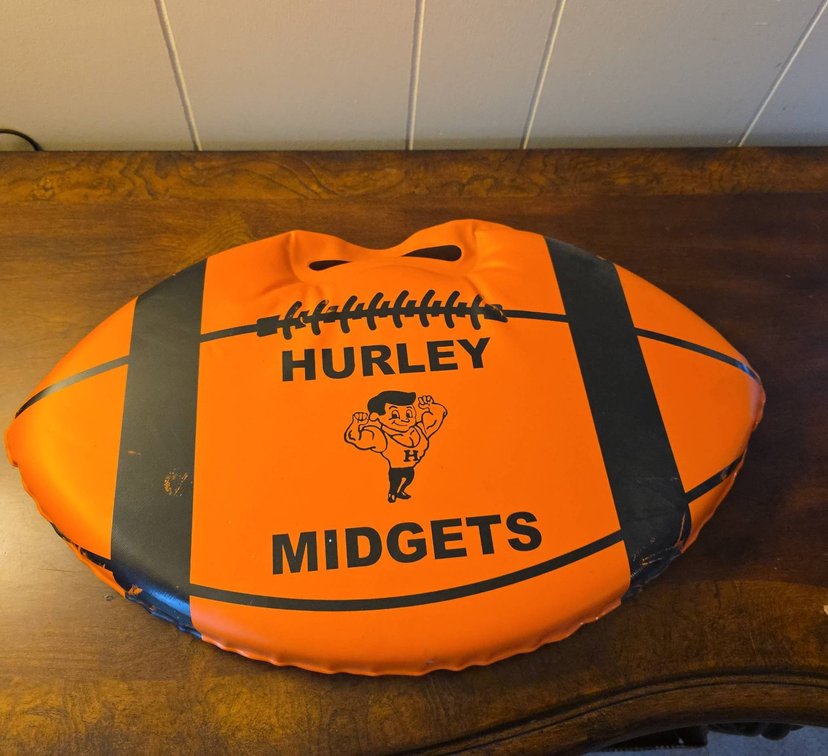 Hurley Midgets Orange Black Football-Shaped Vinyl Stadium Seat Cushion
