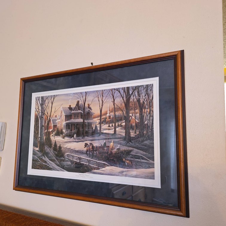 Terry Redlin "Homeward Bound" Framed Print, 1988, Winter Scene