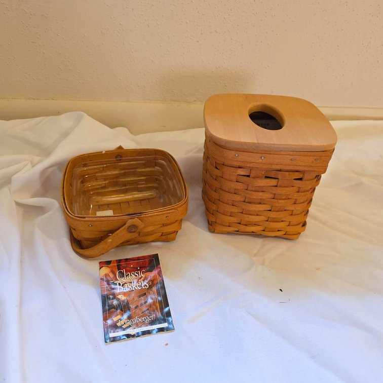 Longaberger Small Berry Basket and Longaberger Kleenex Holder Basket Set