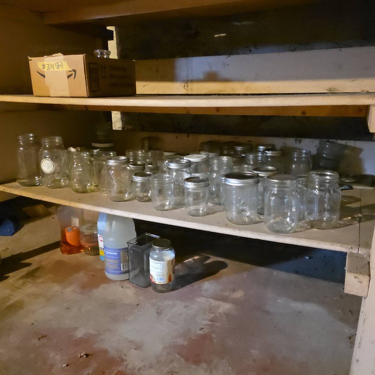 40+ Glass Mason Canning Jars with Lids and Labels