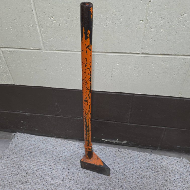 Heavy Duty Orange Steel Splitting Maul with Wedge Head and Black Grip