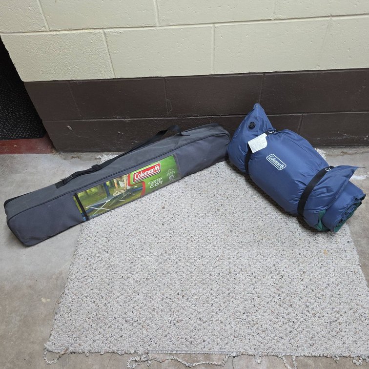 Coleman Trailhead Military Style Cot With Coleman Roll-Up Sleeping Pad Set