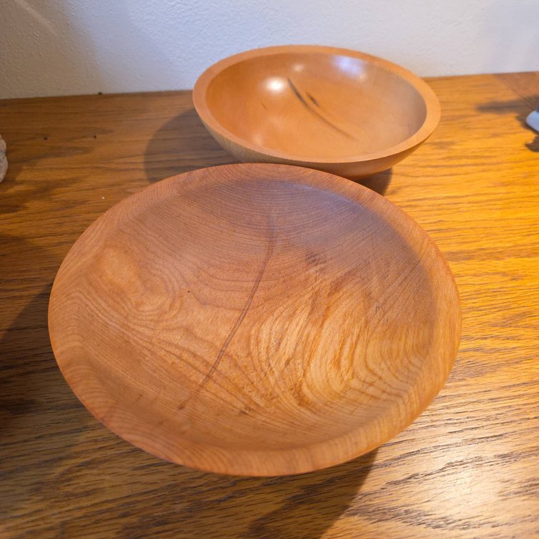 Handcarved Wooden Bowls, Signed by Jacques Van Handel, Birch Wood